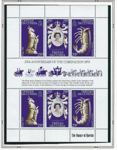 Tristan Da Cunha QEII 25th Coronation anniv. souvenir sheet mnh SC 238