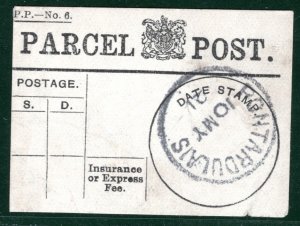 GB Wales PARCEL POST LABEL *PONTARDULAIS* Glamorgan CDS 1921{samwells}BROWN116