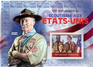 Togo 2010 MNH - 100th An. of Scouting in the United States, Baden Powell.