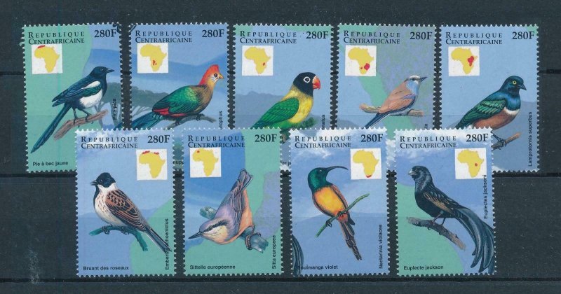 [102977] Central African Republic 1999 Birds vögel oiseaux  MNH