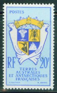 FSAT TAAF  Scott 15 MH* Coat of Arms stamp CV $18