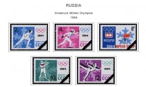 COLOR PRINTED RUSSIA 1960-1965 STAMP ALBUM PAGES (84 illustrated pages)