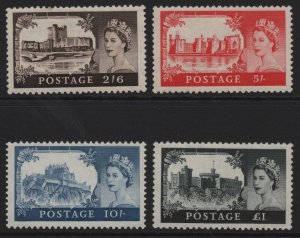 GB QEII SG595-598, COMPLETE SET DE LA RUE, NH MINT. Cat £195.