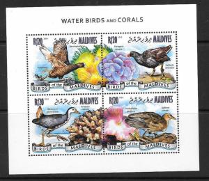 MALDIVE ISLANDS 2014 WATER BIRDS & CORALS (1) MNH