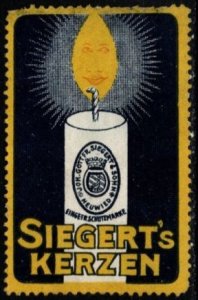Vintage Germany Poster Stamp Siegert's Candles Registered Protection Brand