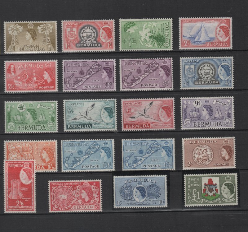BERMUDA 1953-58 First Elizabethan set Fresh lh mostly VF