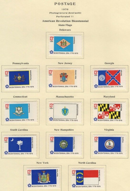 Scott 1633 - 1682 -  Bicentennial State Flags. Set Of 50. MLH. OG.   #02 1633s50