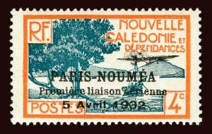 NEW CALEDONIA Scott #184 1933 Paris-Noumea overprint OG LH