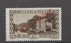 Saar, O21b, Official Overprinted Single, **Hinged**