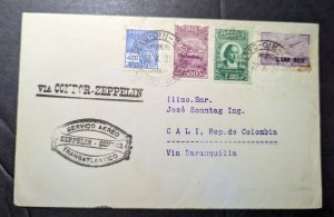 1931 Brazil LZ 127 Graf Zeppelin Airmail Cover Rio De Janeiro to Cali Colombia 2