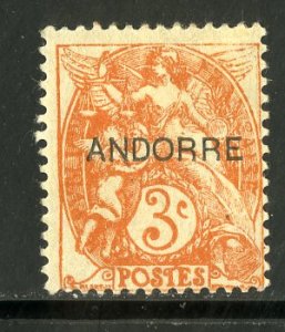 FRENCH ANDORRA 3 MH SCV $1.60 BIN $.70 ANGELS