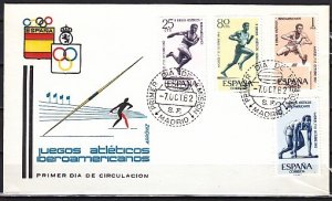 Spain, Scott cat. 1127-1130. Spanish-American Games issue. First day cover. ^