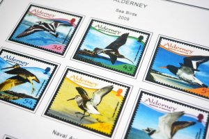 COLOR PRINTED ALDERNEY 1983-2018 STAMP ALBUM PAGES (80 illustrated pages)