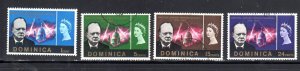 DOMINICA #189-192 1966 CHURCHILL MEMORIAL ISSUE USED F-VF