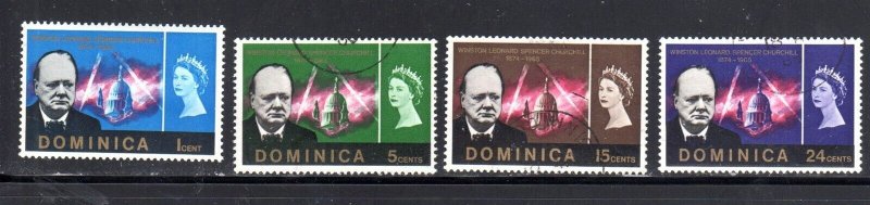 DOMINICA #189-192 1966 CHURCHILL MEMORIAL ISSUE USED F-VF