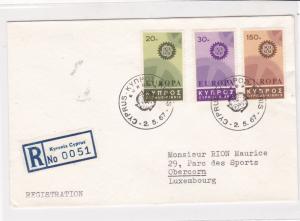 cyprus 1967 cogs stamps cover ref 21176