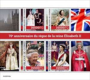 Guinea 2022 MNH Royalty Stamps Queen Elizabeth II Platinum Jubilee 4v M/S 