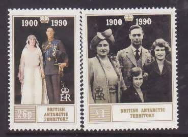 British Antarctic Territory-Sc#170-1- id8-unused NH set-Queen Mother-Birthday-