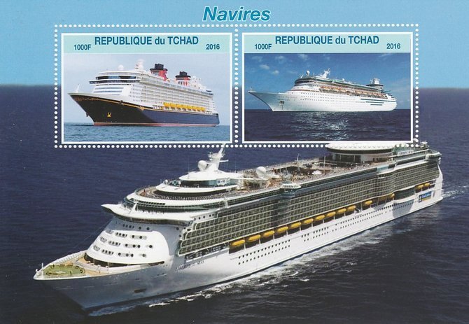 CHAD - 2016 - Cruise Ships - Perf 2v Sheet - Mint Never Hinged - Private Issue