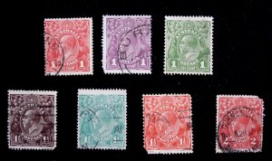 AUSTRALIA - SCOTT# 21-26,28 - USED - CAT VAL $15.35