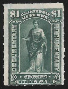 R173 1 Dollar Documentary Commerce Stamps used AVG Fault