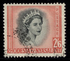 RHODESIA & NYASALAND QEII SG12, 2s 6d black & rose-red, FINE USED.