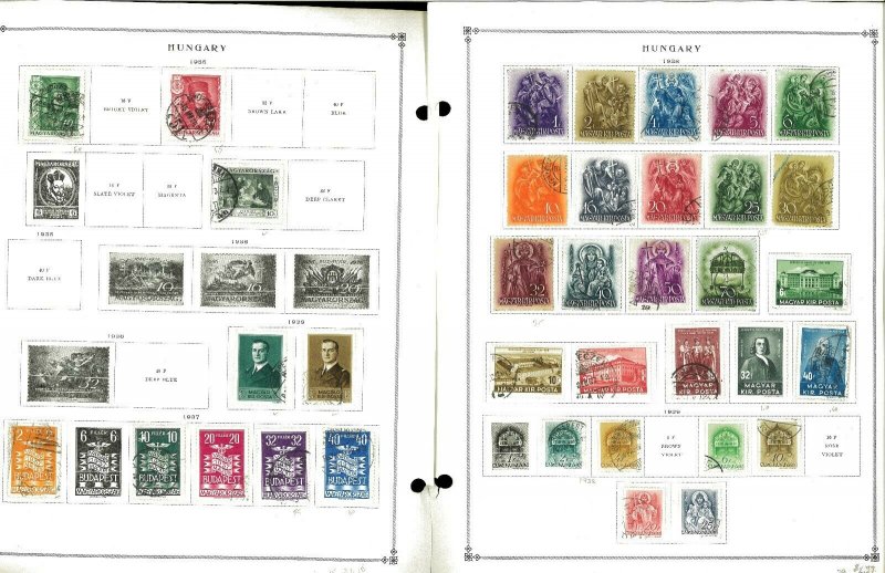 Hungary 1874-1986 M, U & CTO Hinged ona Messy Mix of Remaindered Pages.