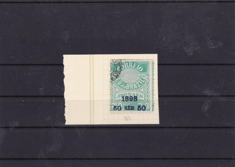 brazil 1898 surcharged newspaper stamp ref 7389