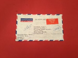 Sri Lanka Express Post Gunaratne Motor Stores Colombo Airmail stamp cover R36218