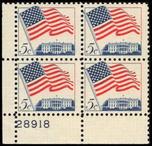 US #1208a U.S. FLAG MNH LL PLATE BLOCK #28918