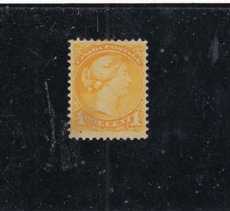 CANADA (KSG46 # 35 VF-MNG 5cts SMALL QUEEN /YELLOW/1870-93 CAT VALUE $60