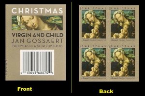 US 4815 Christmas Virgin & Child forever label block (4 stamps) MNH 2013