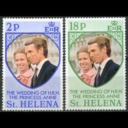 ST.HELENA 1973 - Scott# 277-8 Royal Wedding Set of 2 NH