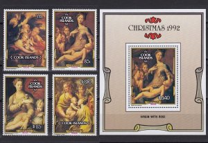 Cook Islands 1992 Paintings by El Parmigianino (4v + 1 Ms) MNH CV$24
