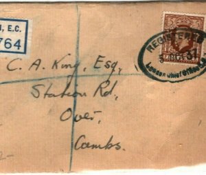 GB Cover Registered London *Safe Company* Perfins 1937 {samwells-covers} EA147 