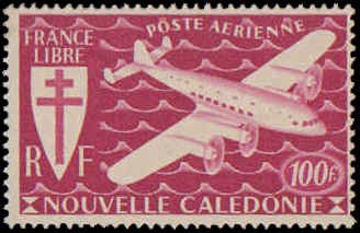 New Caledonia #C7-C13, Complete Set(7), 1942, Aviation - Airplanes, Hinged