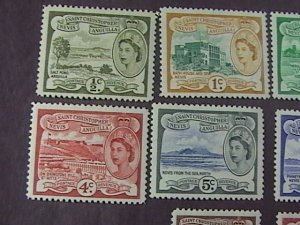 ST. KITTS-NEVIS # 120-134-MINT/HINGED-COMPLETE SET----QEII----1954-57