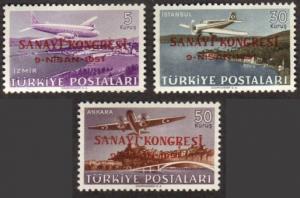 Turkey #C19-21 MH cpl set planes