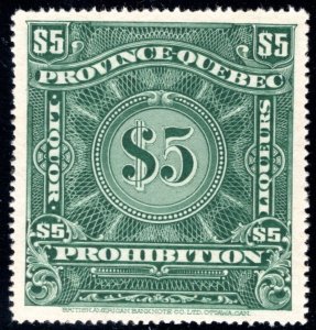 QP9, van Dam, $5, VF, MNG, VF/XF, Quebec Liquor Prohibition, Rich colour, Canada