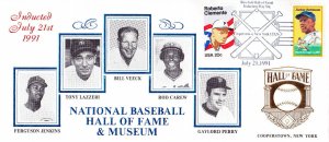 HOF Induction 1991 Jenkins Lazzeri Veeck Carew Perry Baseball #2097 #2016