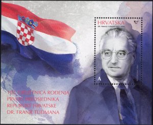 Croatia 2022 MNH Souvenir Sheet Stamps Scott 1274 President Franjo Tudjman Flag