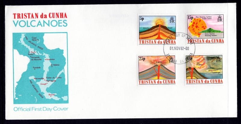 Tristan da Chuna 320-323 Volcanoes U/A FDC