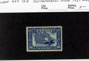 Canada  445   12c - Confederation Issue  - MNH -  1927