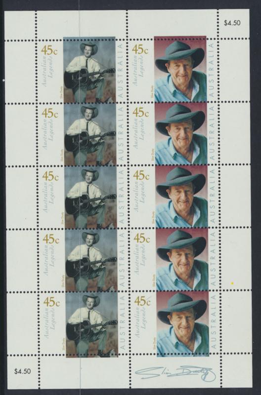 Australia Day 2001 Slim Dusty sheet of 10 MNH SG 2069a SC# 1934b