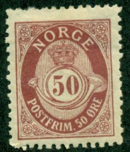 NORWAY #57a, Mint Hinged, Scott $400.00