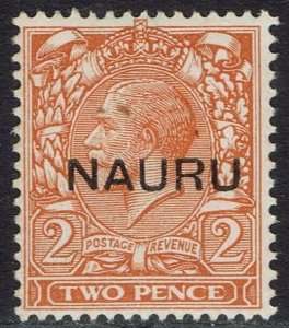 NAURU 1916 KGV 2D OVERPRINTED IN CENTRE