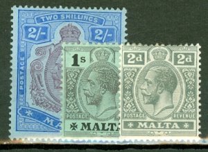 IC: Malta 49-60, 62; 59a, 59b mint CV $265; scan shows only a few