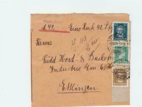 Germany 1927 Portraits multi  stamps cover  front   R20610