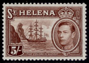 ST. HELENA GVI SG139, 5s chocolate, NH MINT. Cat £20.