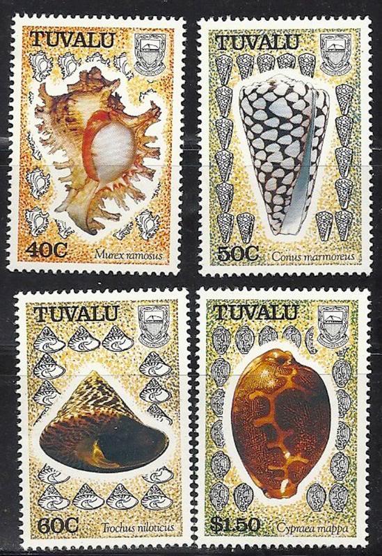 Tuvalu.  MNH. Seashells. SC 558-61